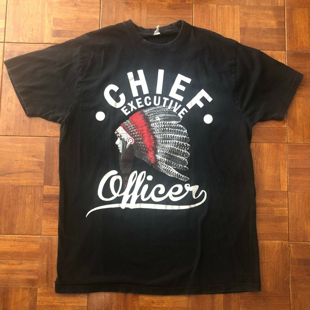 Vintage Flying Horse Tag T Shirt Chief Executive Officer Size 4XL Black